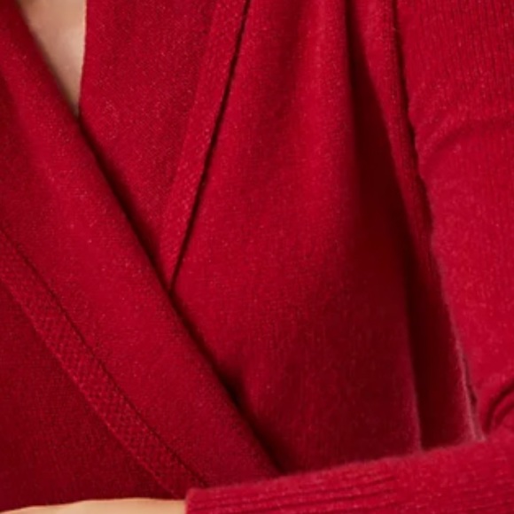 Wrap Cashmere Sweater, size-Large, color-red, light brick 🧱, - Picture 12 of 15